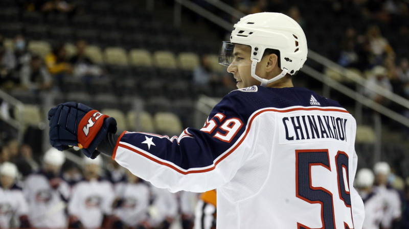 Мощный старт: Чинахов забросил семь шайб в четырёх товарищеских матчах «Коламбуса» перед дебютом в НХЛ
