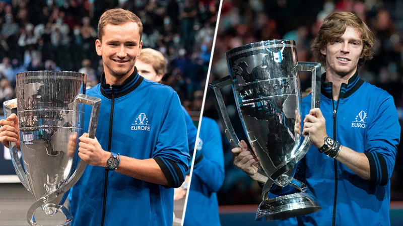 Весомый вклад: Рублёв и Медведев выиграли все свои матчи и помогли сборной Европы завоевать Кубок Лэйвера